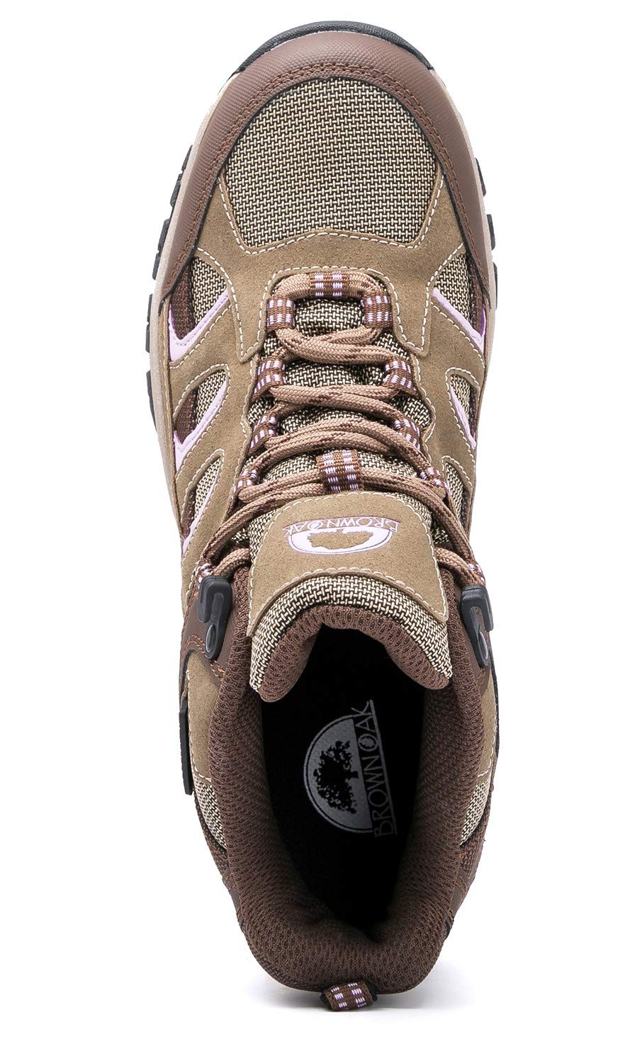 Women's Brown Oak Waterproof Hiking Boots - Lightweight Trekking & Camping Shoes for Outdoor Adventures, Walking & Work