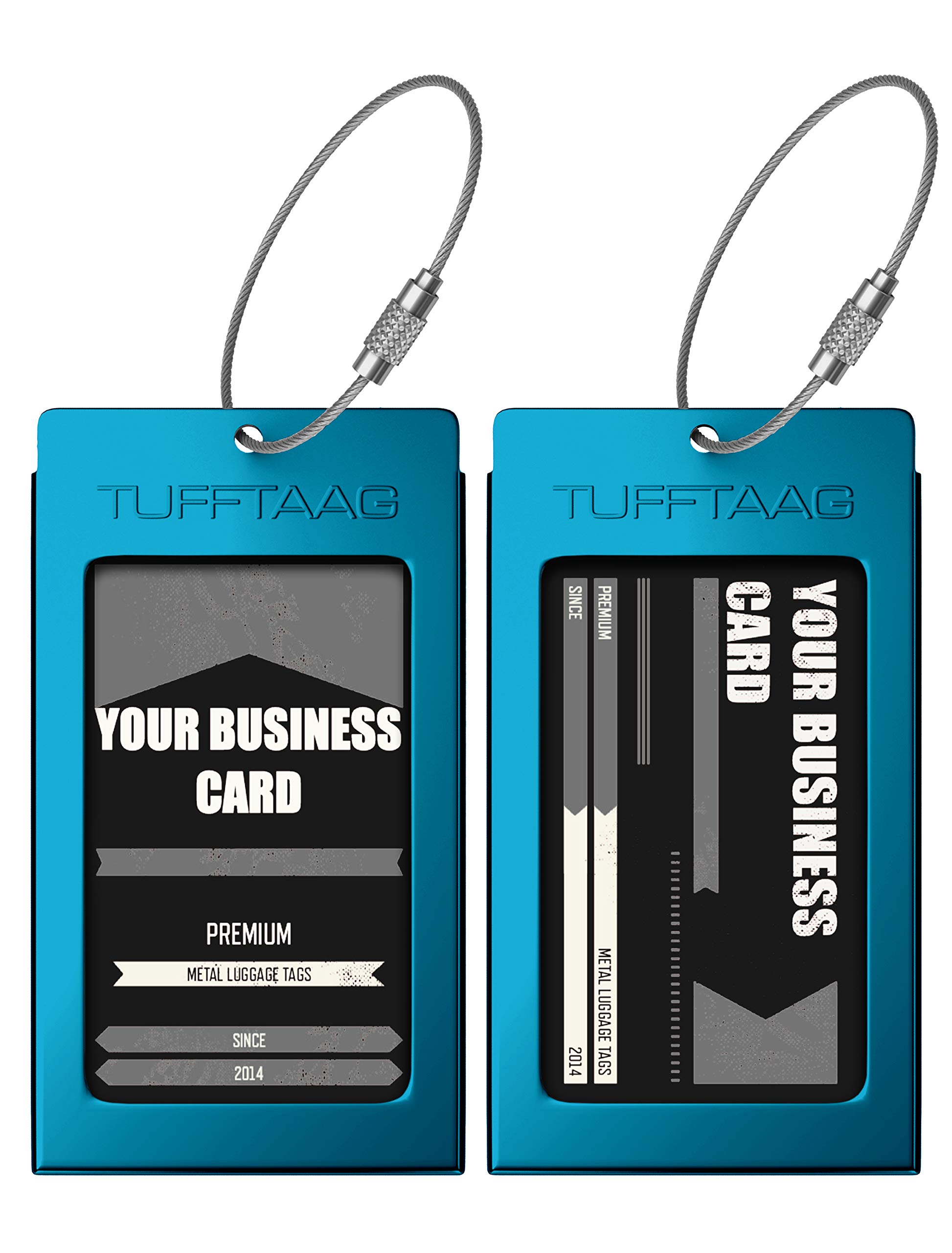 TUFFTAAG Durable Luggage Tags & Business Card Holder - Waterproof Travel ID Bag Tags in Multiple Colors for Suitcases, Backpacks & Carry-Ons | Secure Identification for Airports, Business Trips & Vacation Travel