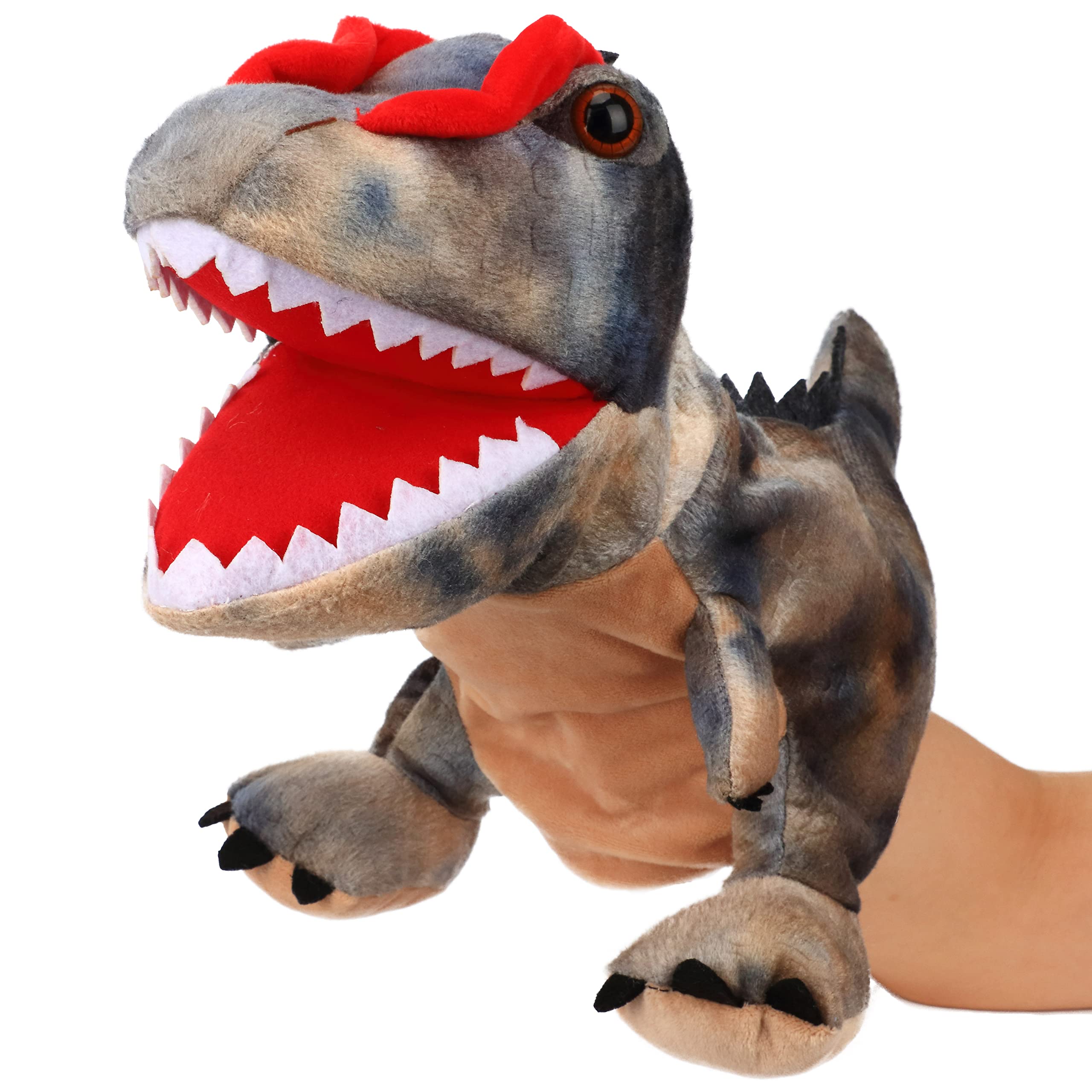 Cuteoy Dinosaur Hand Puppet - Dilophosaurus Plush Animal Toy for Role Play, Storytelling & Preschool Teaching | Perfect for Kids' Parties, Classroom Activities & Imagination Games
