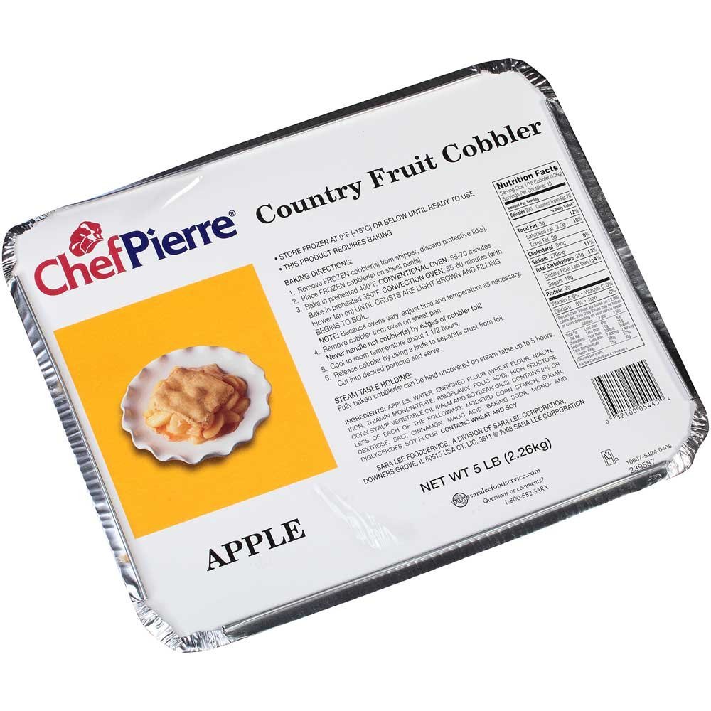 Sara Lee Chef Pierre Apple Cobbler - 5 Pound (Pack of 2) | Delicious Frozen Dessert for Family Gatherings, Potlucks & Holiday Baking