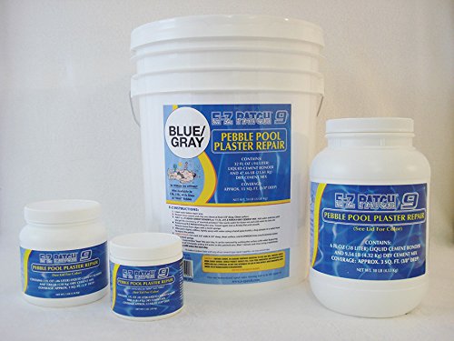 E-Z Products EZP-524 50 lbs Aqua Blue Pebble Plaster Repair Kit - Fast Setting Pool Patch for Concrete, Gunite & Plaster Surfaces - Perfect for Pool Resurfacing, Crack Filling & Surface Restoration