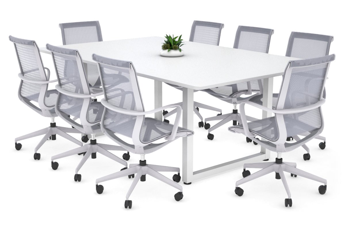 Modern Quadro Loop Legs Boardroom Table - 1800L x 1100W with Rounded Corners | Stylish Conference Table for Office Meetings & Corporate Events