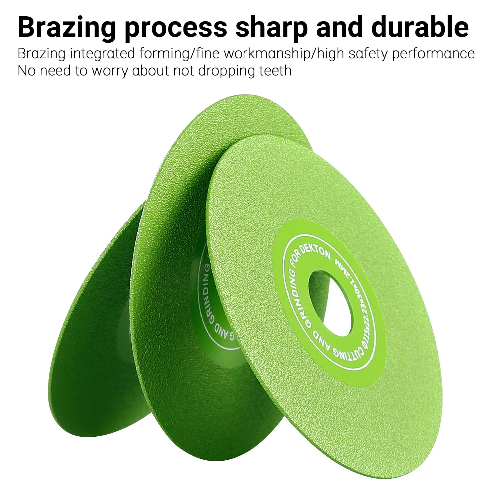 LOZLIN 3PCS 4.5 Inch (115mm) Diamond Grinding & Cutting Wheels - Flat Angle Grinder Discs with 7/8 Inch Arbor for Marble, Quartz, Ceramic, Glass - Perfect for Tile Cutting, Stone Shaping & DIY Home Renovation Projects