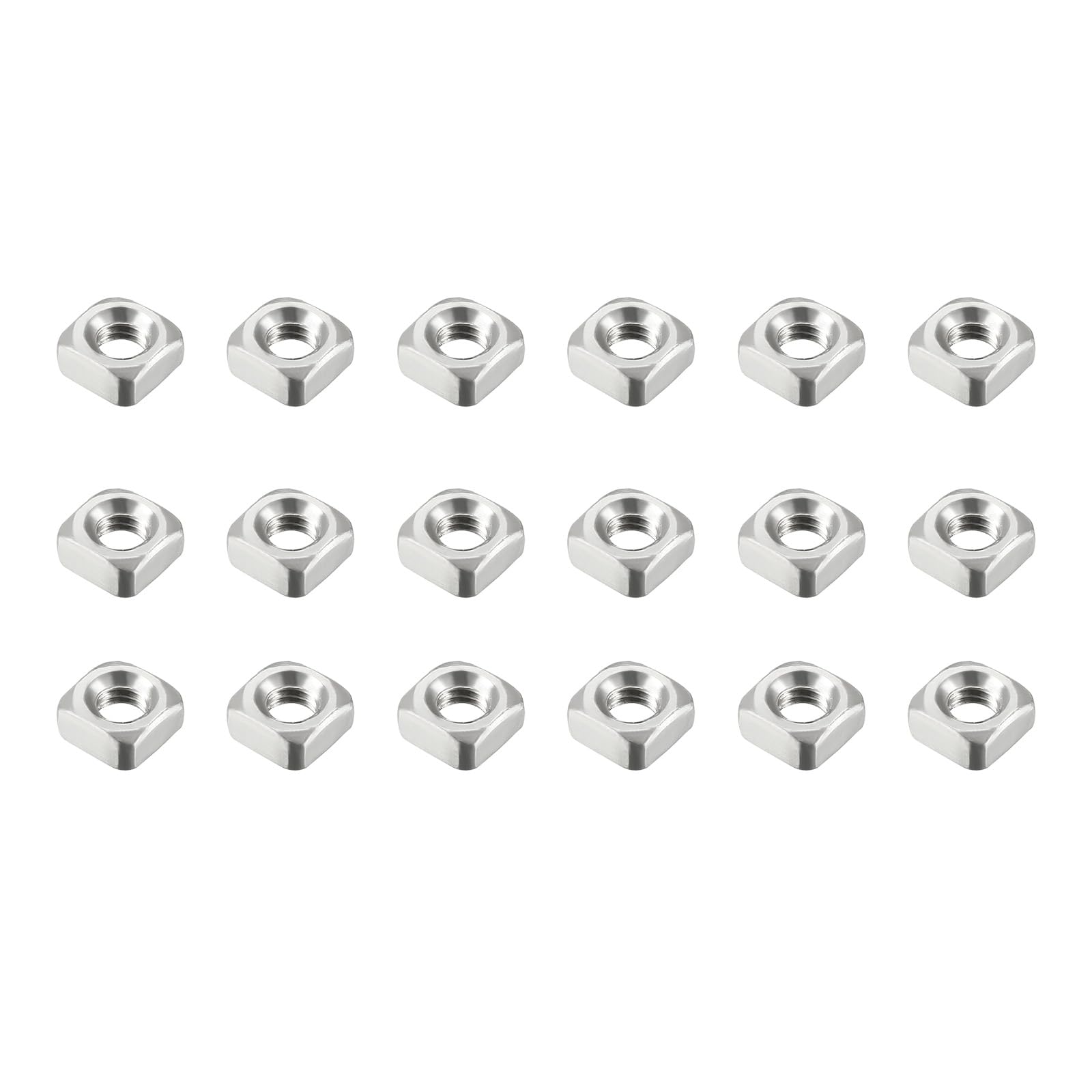 METALLIXITY M4x0.7mm Square Nuts 50Pcs - 304 Stainless Steel Fastener Hardware for Furniture, Construction & Mechanical Equipment - Corrosion Resistant Silver Nuts (Perfect for DIY Projects, Home Improvement & Industrial Applications)