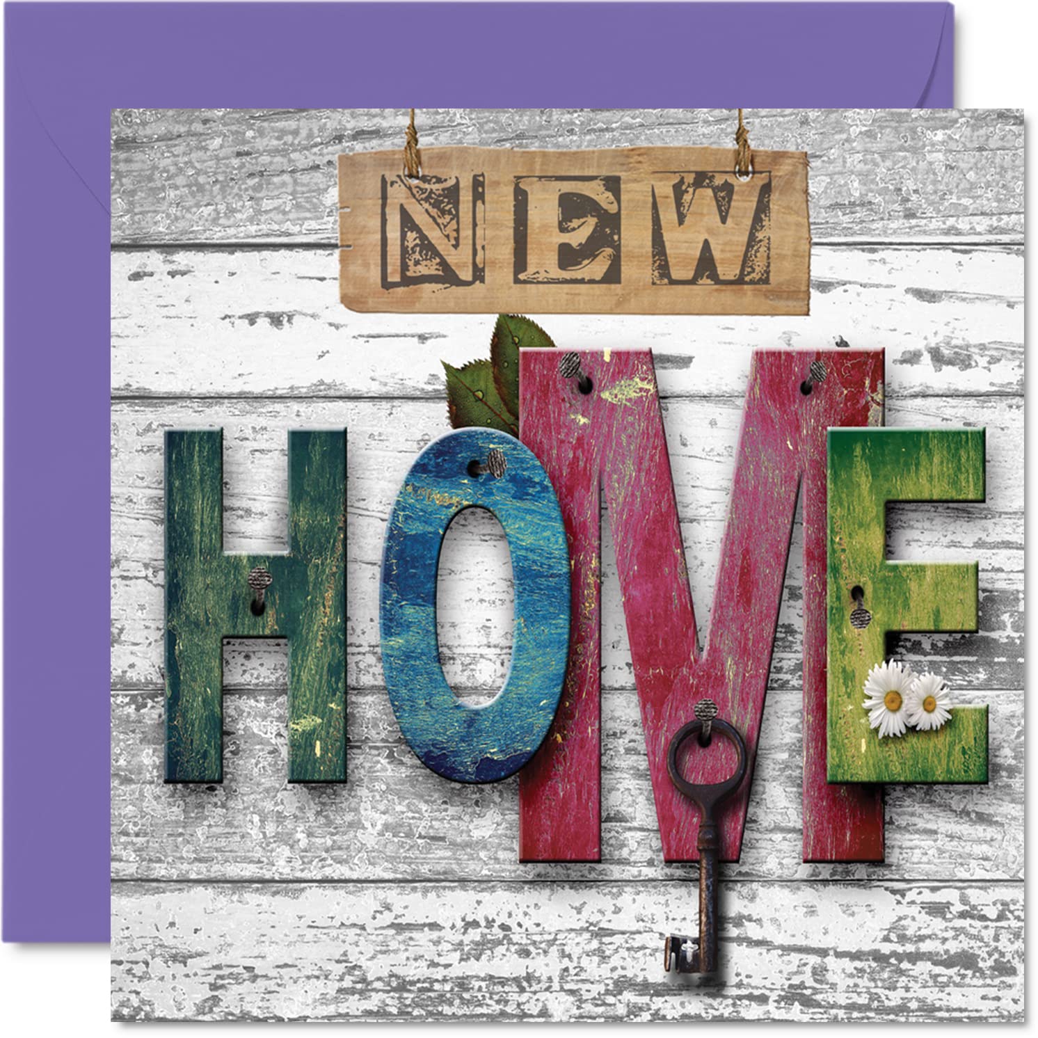 Happy New Home Greeting Card - Housewarming & Congratulations Card for Moving - 5.7 Inch Warm Welcome Card for Family & Friends - Perfect for Housewarming Parties & New Home Gifts