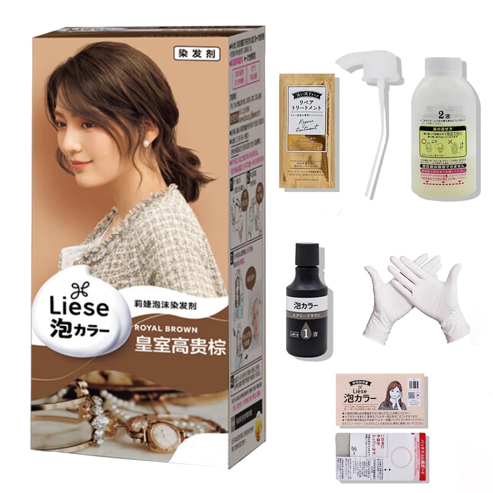 Liese Creamy Bubble Hair Color - Milk Tea Brown (Brown A, 1) | Japanese Bubble Hair Dye for Easy At-Home Coloring | Perfect for DIY Hair Coloring, Touch-Ups & Vibrant Color Refresh