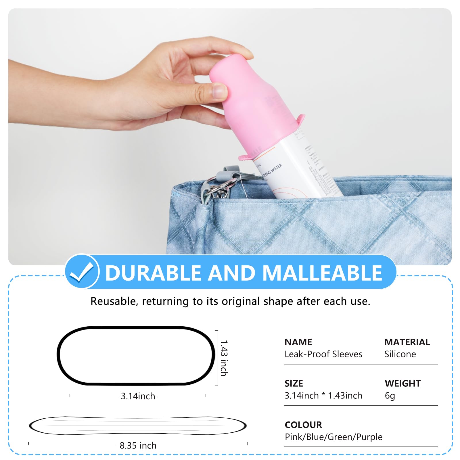 8 Pack Silicone Bottle Covers - Leak Proof Travel Toiletry Sleeves for Women | Cruise Essentials & Travel Accessories | Perfect for Airplane, Cruise Ship, and Gym Bag Organization
