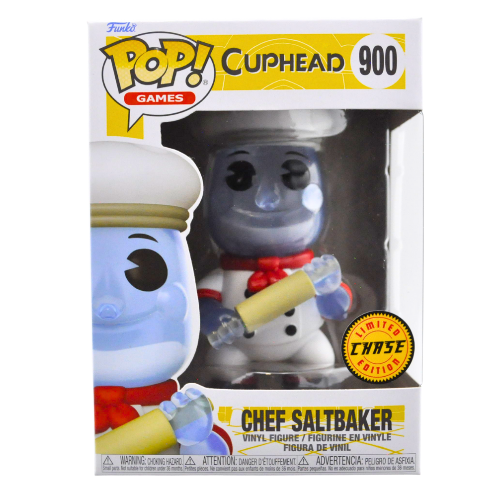 Funko Pop! Chef Saltbaker with Rolling Enamel Pin - Cuphead The Delicious Last Course Collectible Figure (Chase Variant) - Perfect for Gaming Fans & Collectors Display