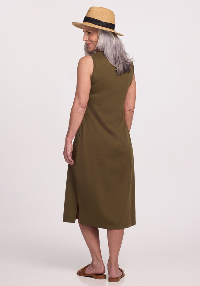 Cassie Dress Olive Leaf - Stylish Floral Print Summer Dress for Women | Perfect for Beach, Vacation & Casual Outings