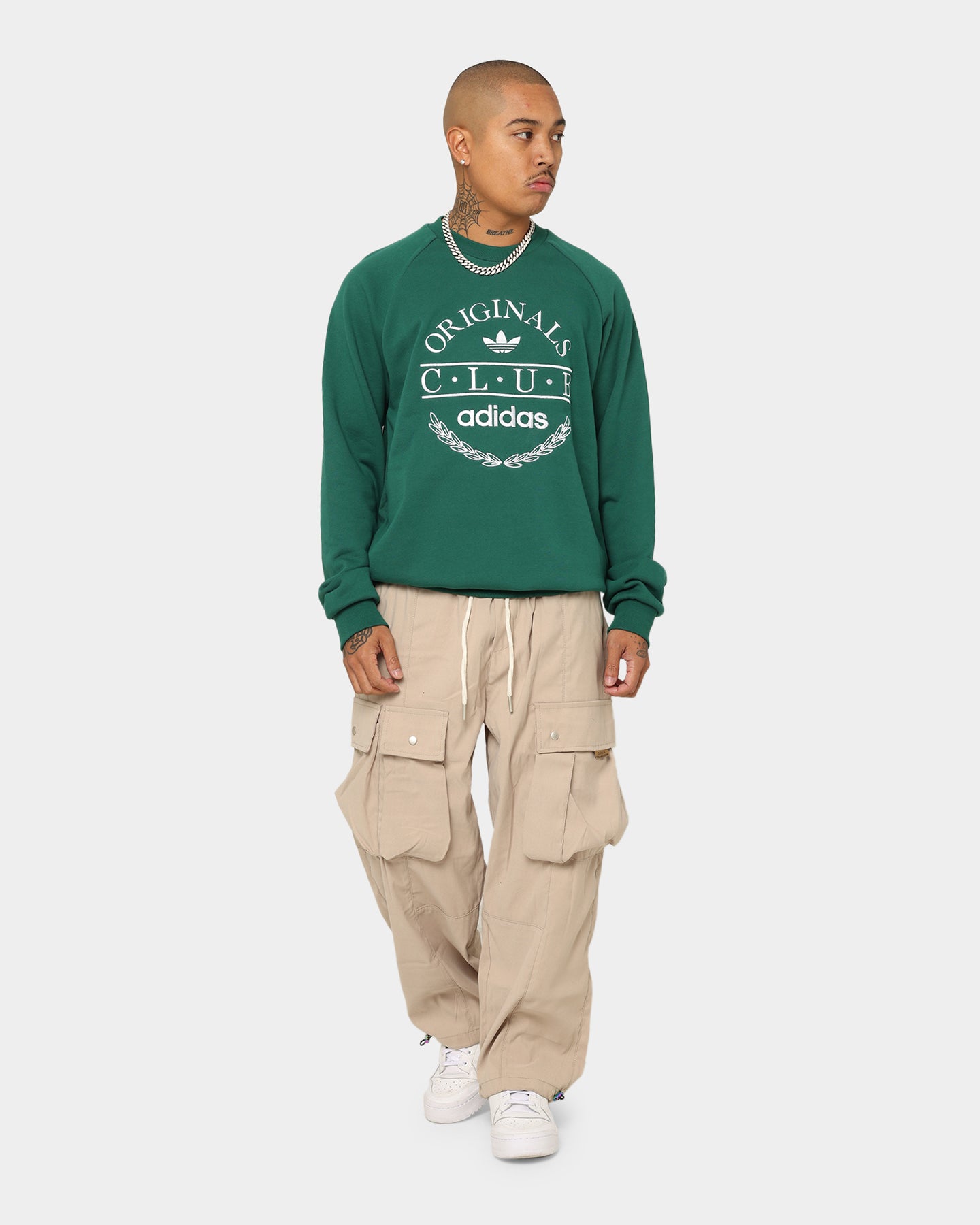 Adidas Club Sweater - Men's Casual Pullover Hoodie | Collegiate Green | Comfortable Cotton Blend for Everyday Wear | Perfect for Gym, Running & Street Style