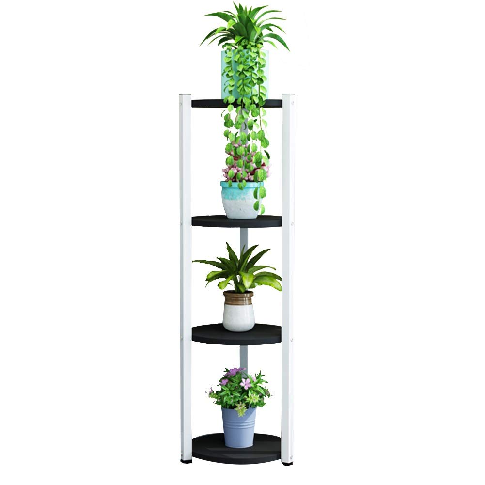 Multi-Tier Plant Stand - Reinforced Durable & Scratch-Resistant Flower Shelf - Waterproof & Heavy Duty - Easy to Clean Indoor/Outdoor Use - 35x35x120cm (White) - Perfect for Balcony, Garden, Living Room Decor
