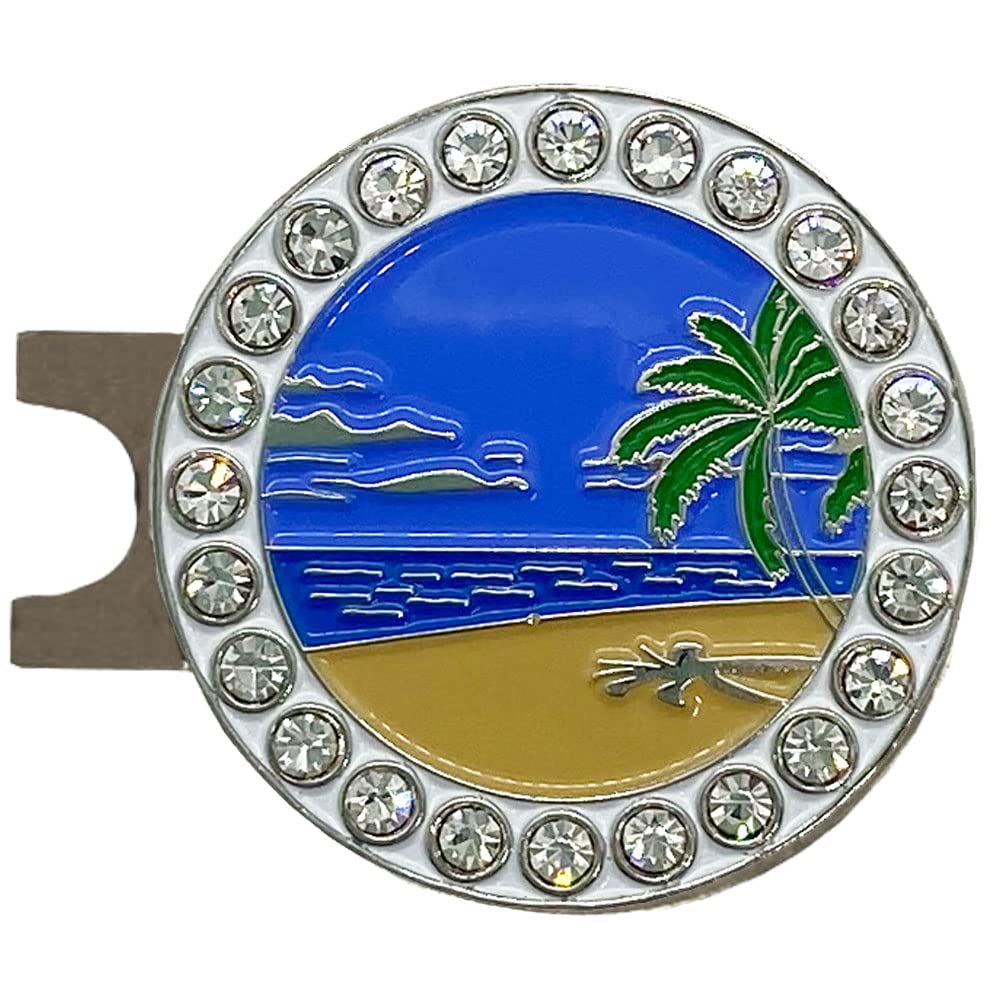 Premium Par 3 Golf Kit - Includes Terry Velour Golf Towel, Tee Bag with 4 Tees & Bling Ball Marker with Hat Clip - Women's Golf Accessories Set - Ideal Golf Gift for Her - Perfect for Beach Courses, Driving Range & Country Club Play