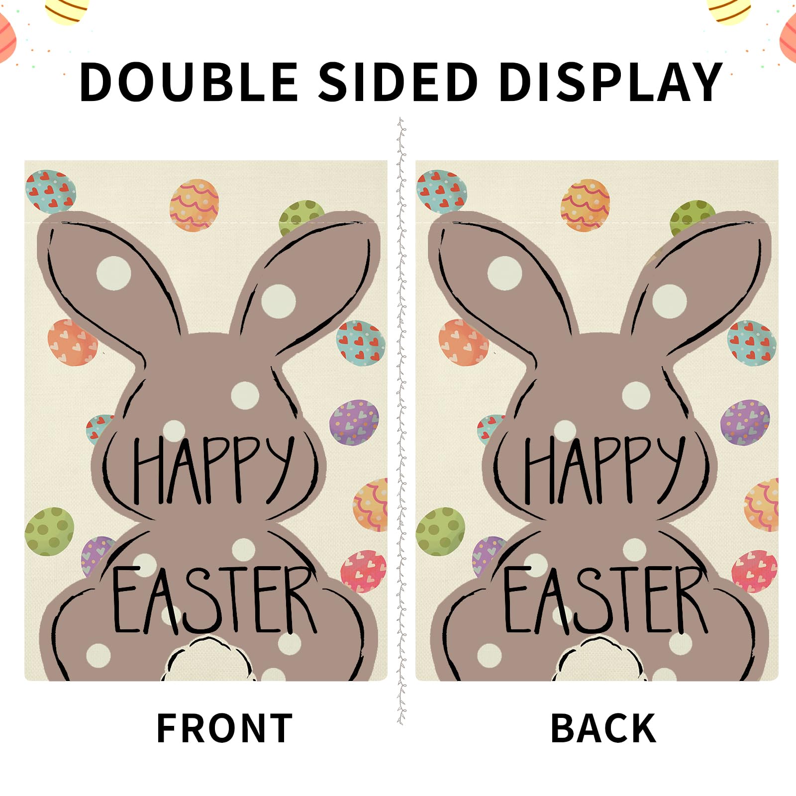 12x18 Inch Double Sided Easter Garden Flag - Happy Easter Bunny Yard Decoration for Spring Holiday Outdoor Decor | Perfect for Front Porch, Lawn, Garden & Seasonal Festivities