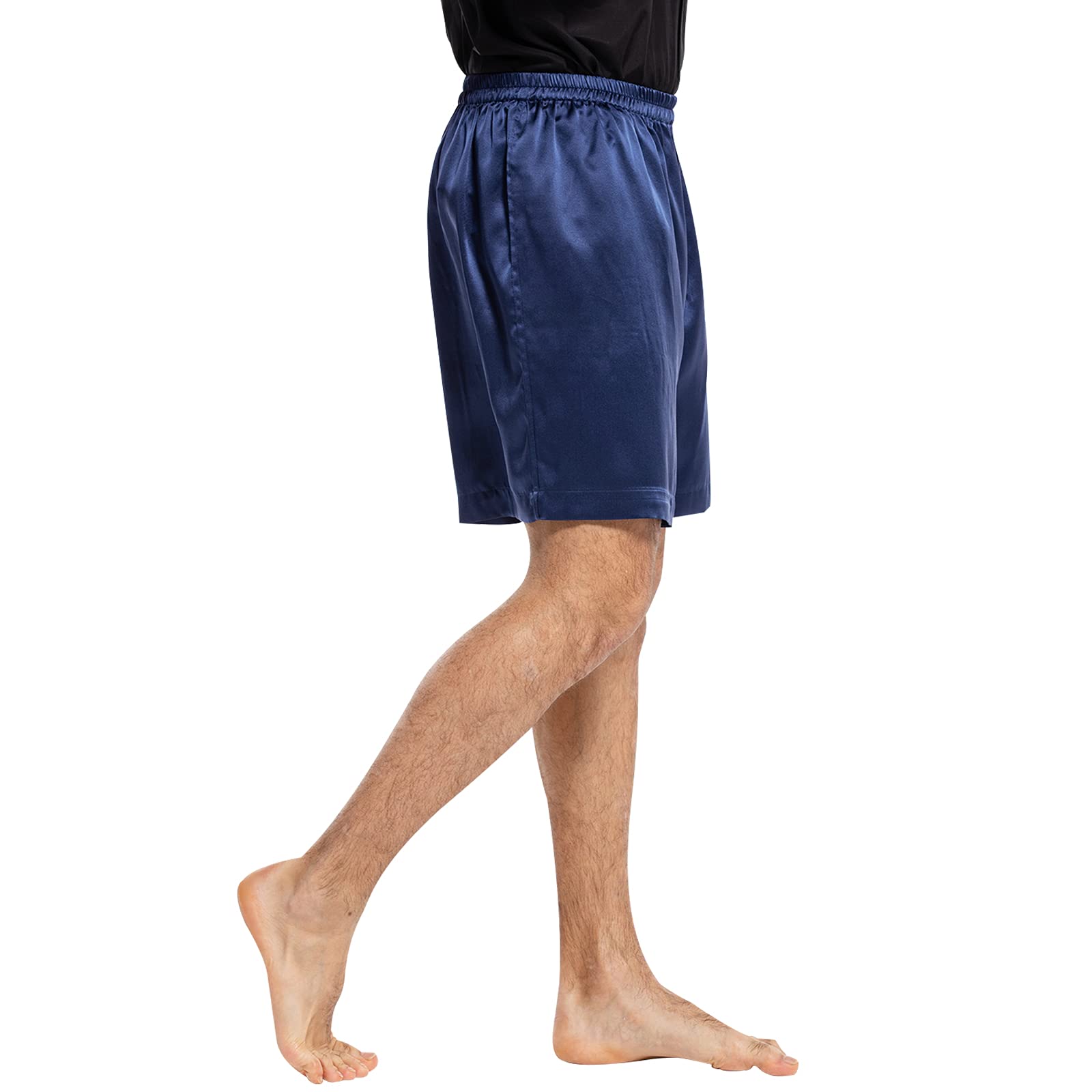 COLD POSH Men's Silk Boxer Shorts - 100% Pure Mulberry Silk, 19mm Silky Soft & Breathable, Luxury Lightweight Sleepwear & Loungewear - 2 Pack for Father, Son, Boyfriend or Husband - Perfect for Sleeping, Relaxing at Home & Travel