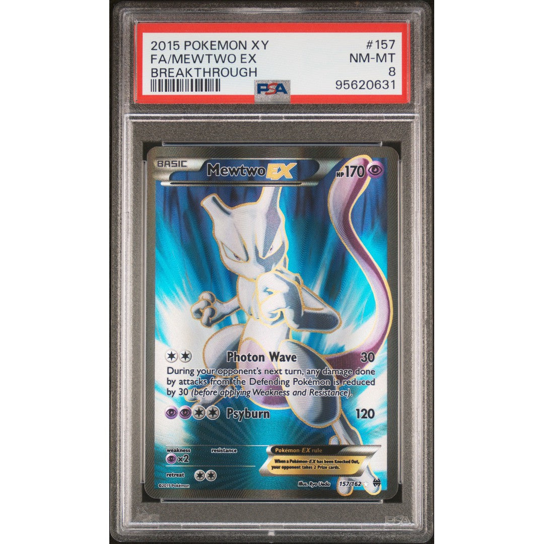 2015 Pokemon Breakthrough Mewtwo EX 157/162 PSA 8 Graded Card - Rare Collectible for Trading Card Game Enthusiasts & Perfect Gift for Pokemon Fans