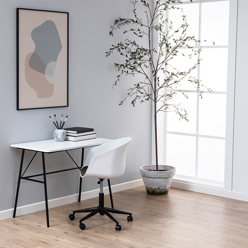 LIDAN Ergonomic Office Chair - Adjustable Height, Swivel & Rolling - White & Black - Perfect for Home Office, Gaming & Workspace Comfort