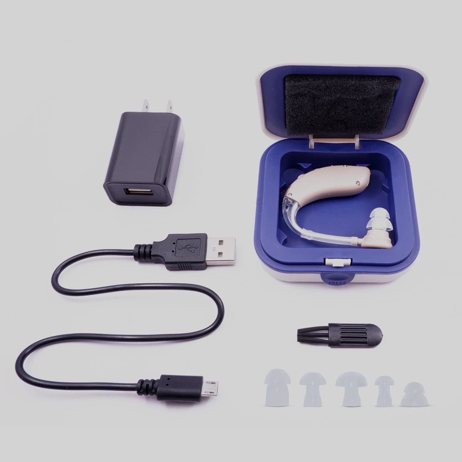 Rechargeable Digital Hearing Aid Amplifier with 4 Noise Reduction Modes - Personal Sound PSAP Device for Hearing Loss - Ideal for TV Watching, Conversations & Outdoor Activities