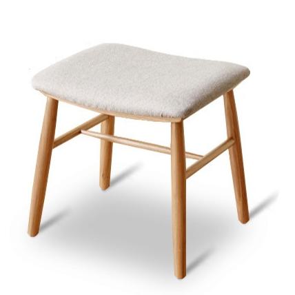 17.3x15.7x11.8 inches / 44x40x30 cm / natural wood color / Ash makeup stool