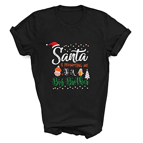 Santa Promotes Me to Big Brother T-Shirt - Christmas Matching Family Outfit - Funny Holiday Sibling Gift - Xmas Santa Hat Theme - Available in T-Shirt, Tank Top, Hoodie & Sweatshirt Styles - Perfect for Christmas Photos, Family Gatherings & Holiday Parties