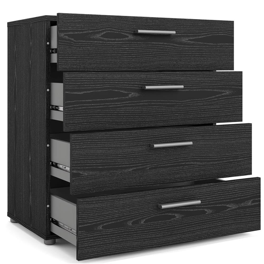 Home Square 3-Piece Bedroom Set with Chest & 2 Nightstands - Black Woodgrain Finish for Master Bedroom or Guest Room Decor