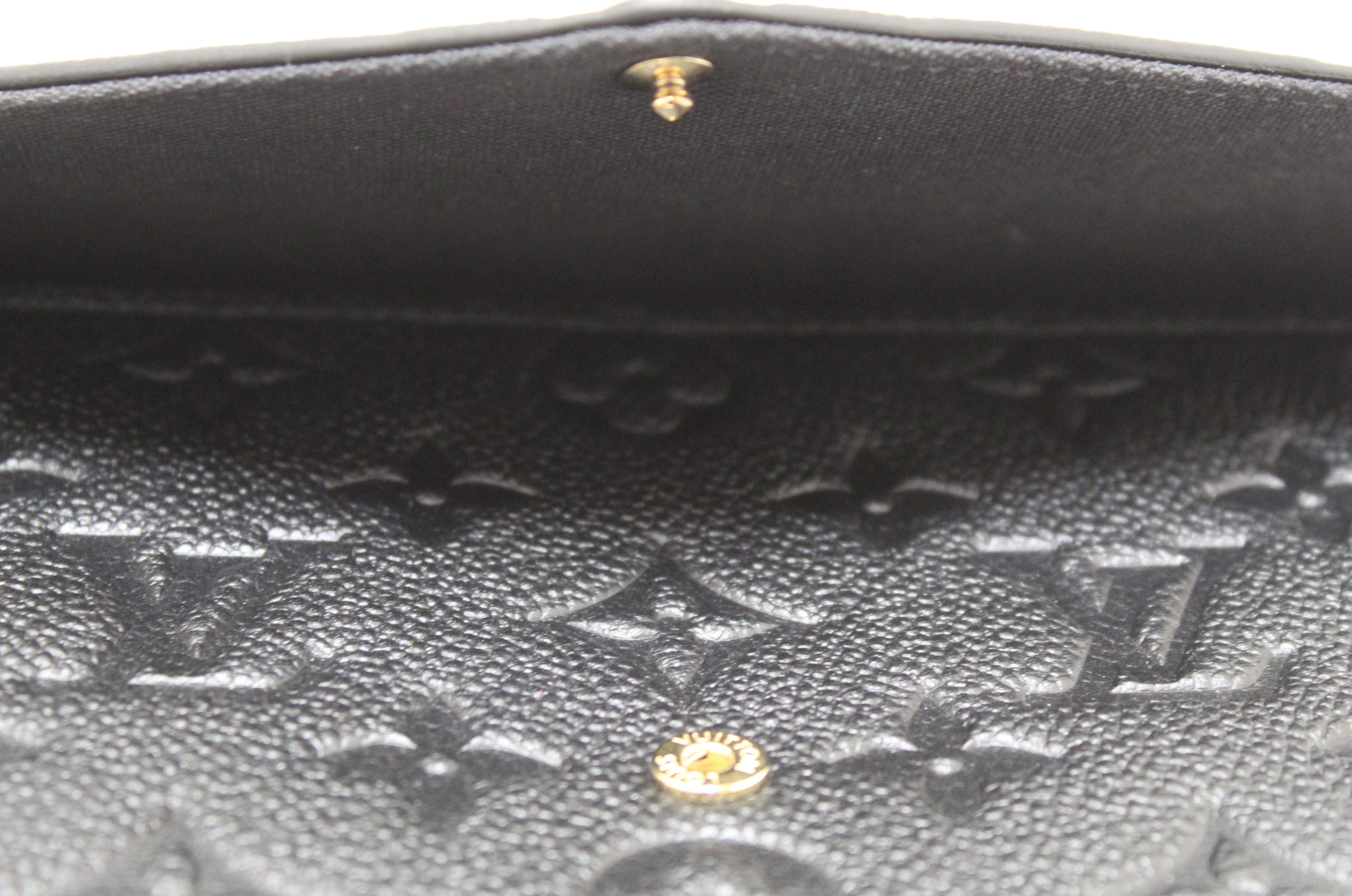 Authentic Louis Vuitton Black Monogram Empreinte Felicie Pochette Crossbody Bag - Luxury Designer Wallet on Chain for Women, Perfect for Evening Events & Daily Use