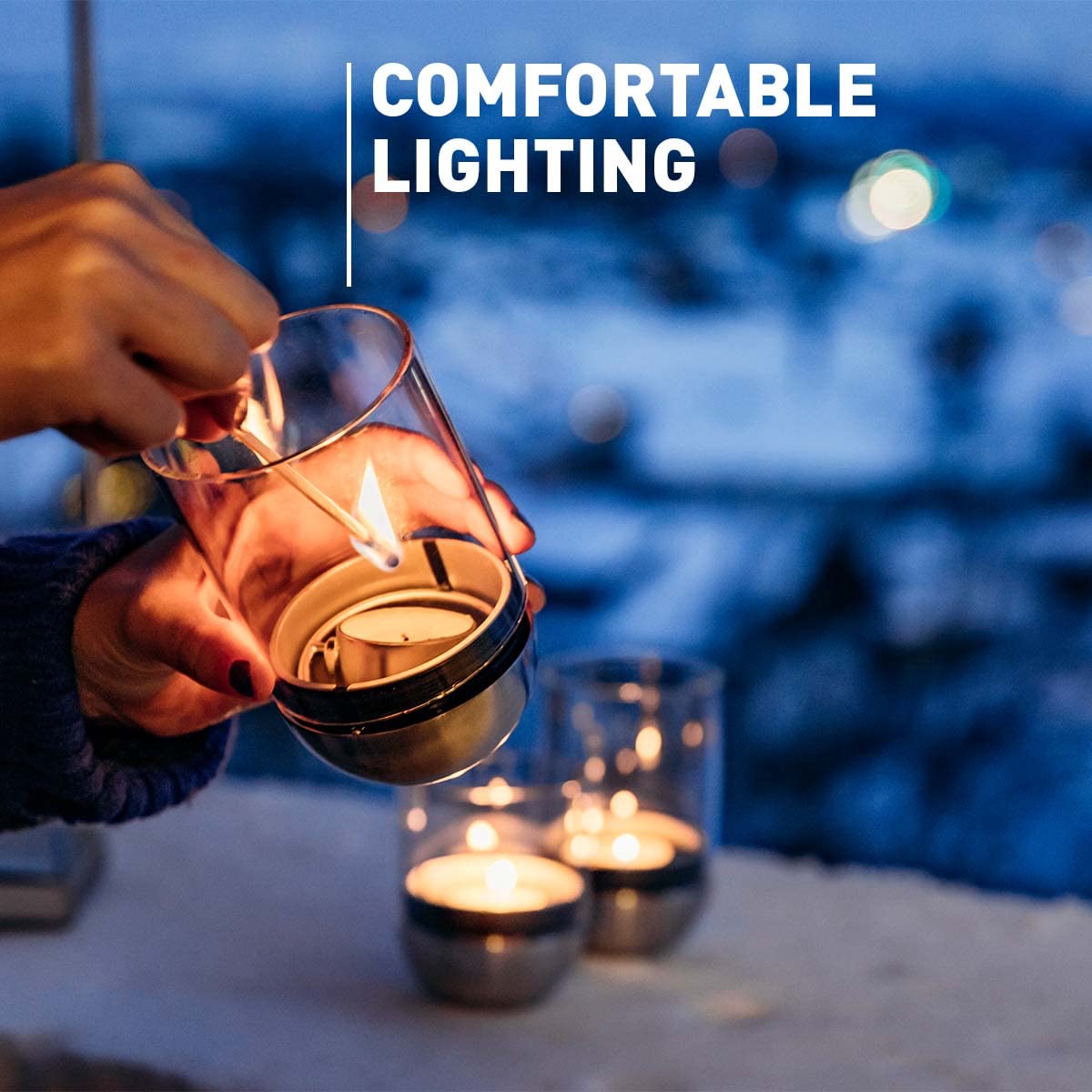 Gravity Candle M90 - Horizontal Tealight Candle Holder for Wall Mounting - Easy Lighting & Extinguishing - Perfect for Home Decor, Romantic Dinners & Outdoor Parties