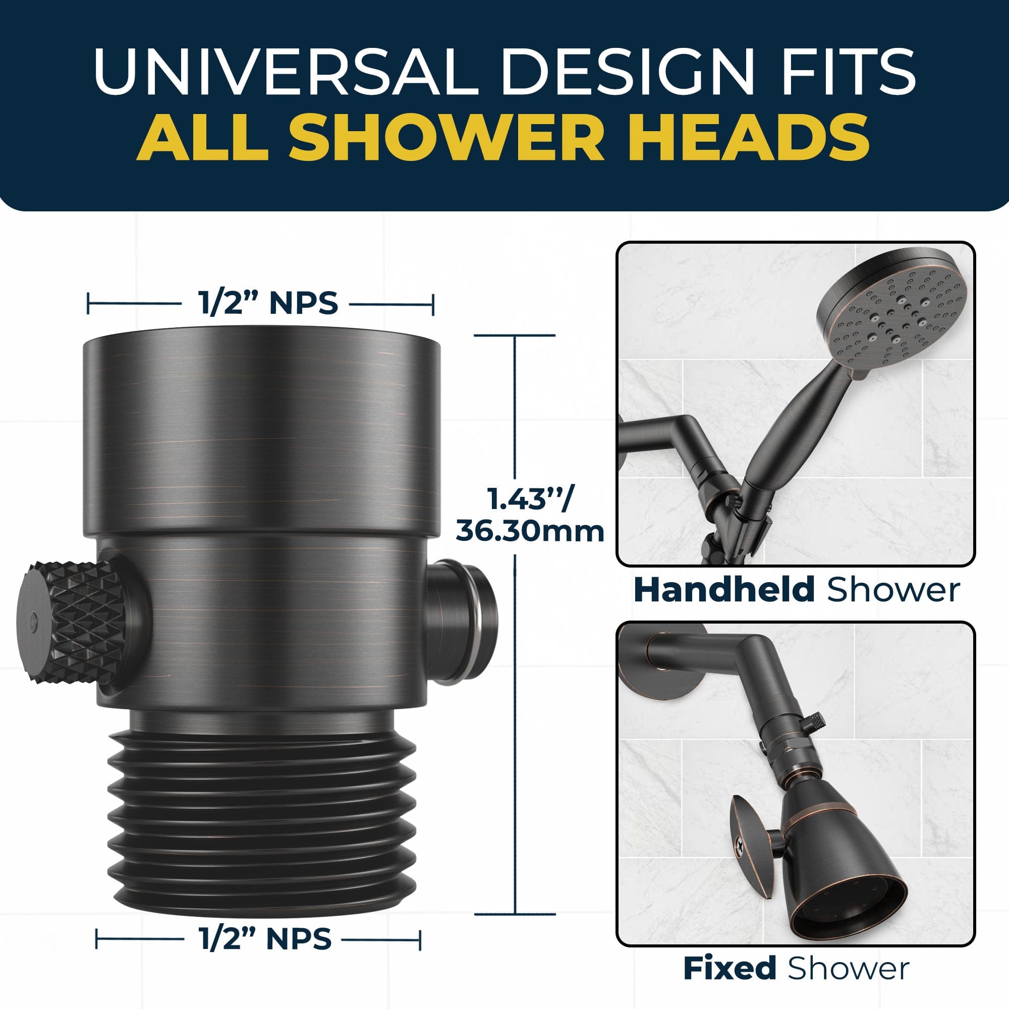 Water-Saving Shower Head Shut Off Valve - Adjustable Flow Control for Bathroom & RV Use - Perfect for Water Conservation & Low Pressure Showers