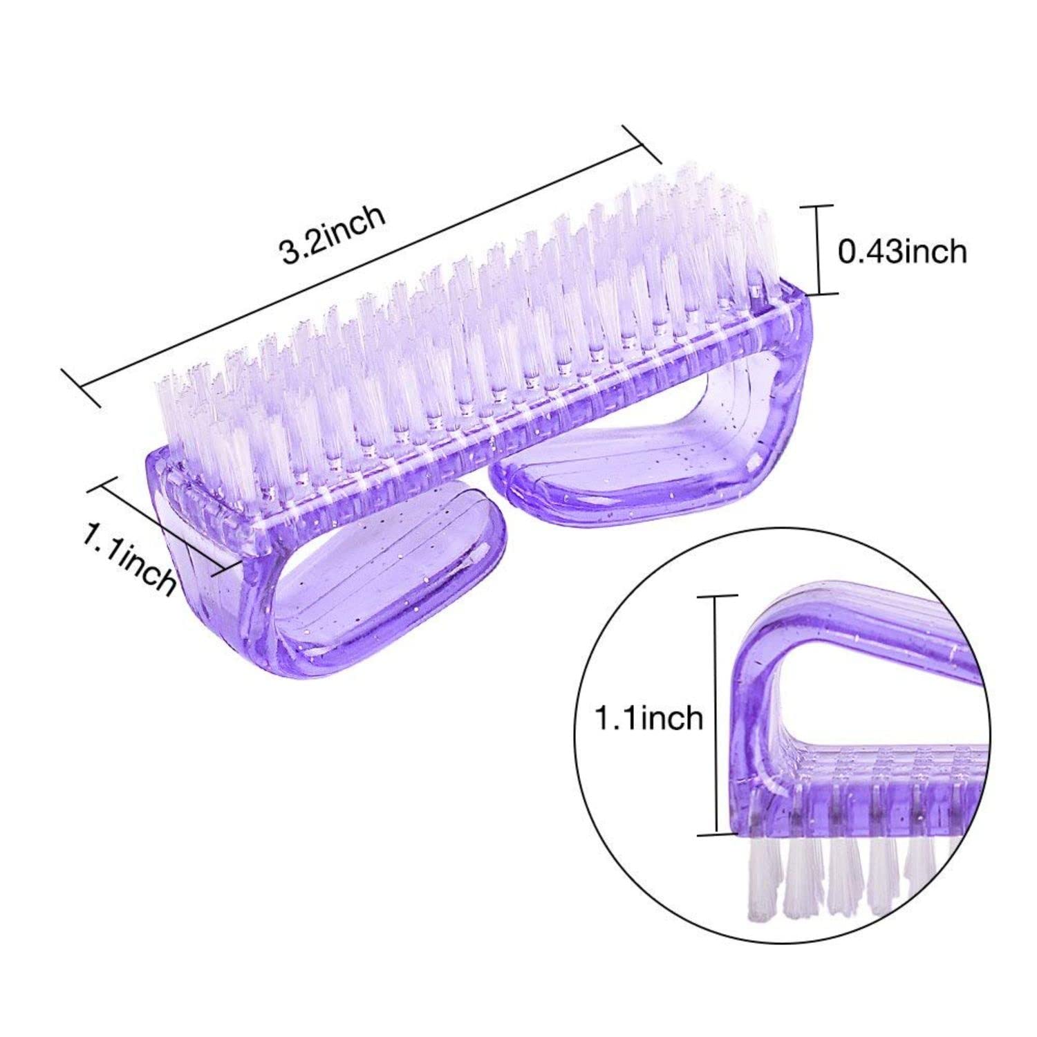 FAMEZA 4 Pack Nail & Toe Cleaning Brushes - Professional Pedicure Tools for Home & Salon Use - Perfect for Manicures, Pedicures, and Nail Art