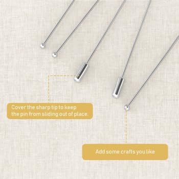 20pcs 90MM Brooch Pins with Clutches - DIY Jewelry Making Supplies for Boutonnieres, Corsages, and Costume Jewelry - Perfect for Artificial Flowers, Wedding Bouquets, and Suit Accessories