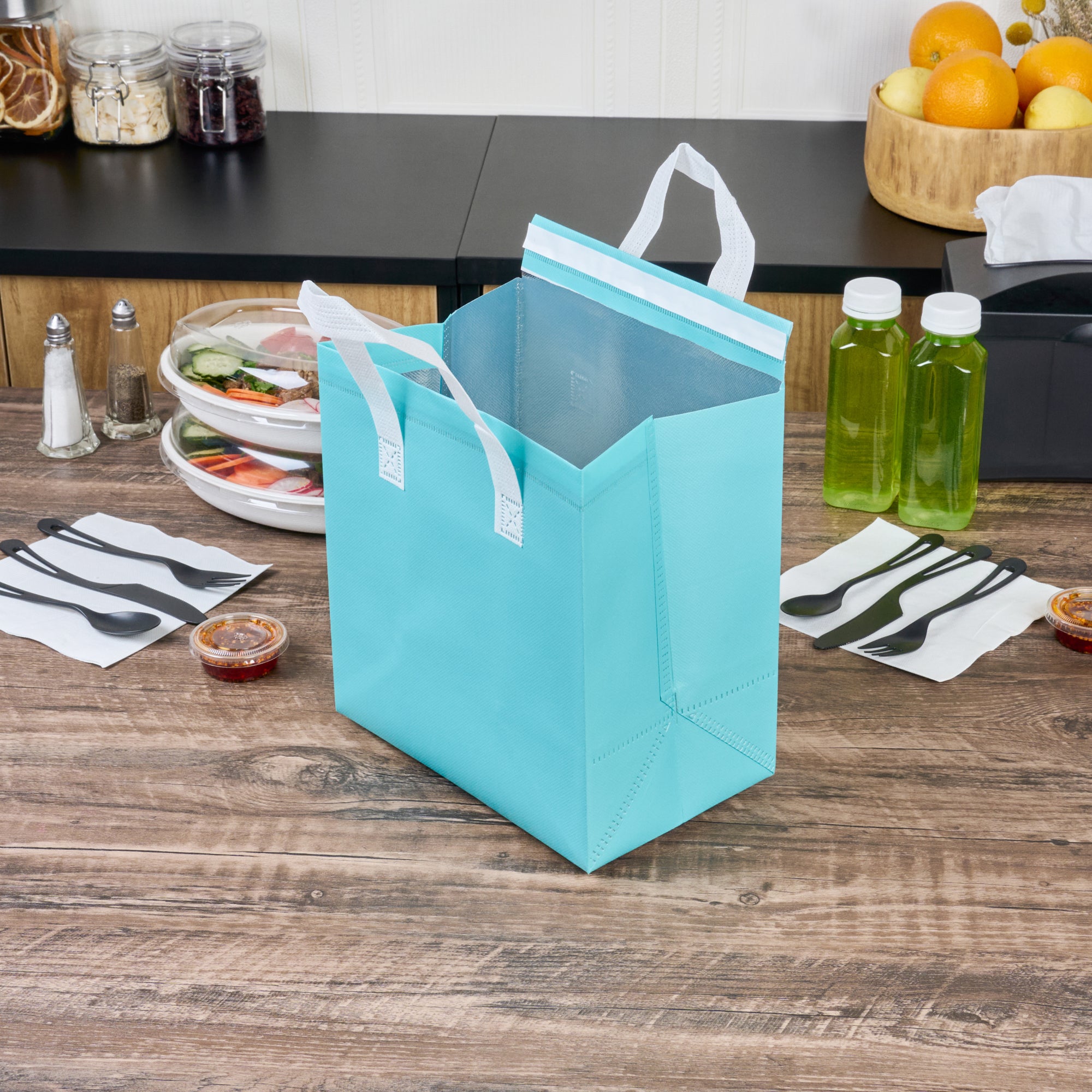 Premium Insulated Take Out Bags - Tamper Evident Food Delivery Bags (9.5