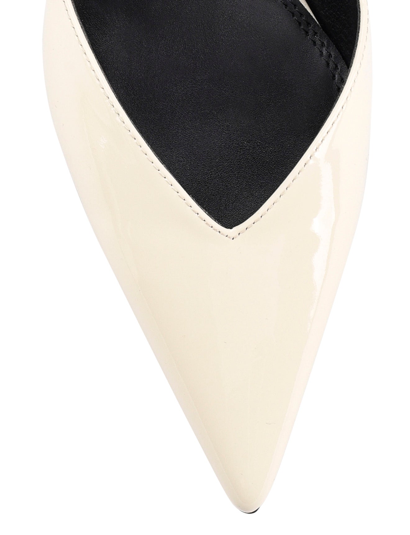 Yoco Slingback Kitten Heels - Women's Pointed Toe Low Heel Pumps in Chalk White Patent Leather | Perfect for Office, Wedding & Special Occasions