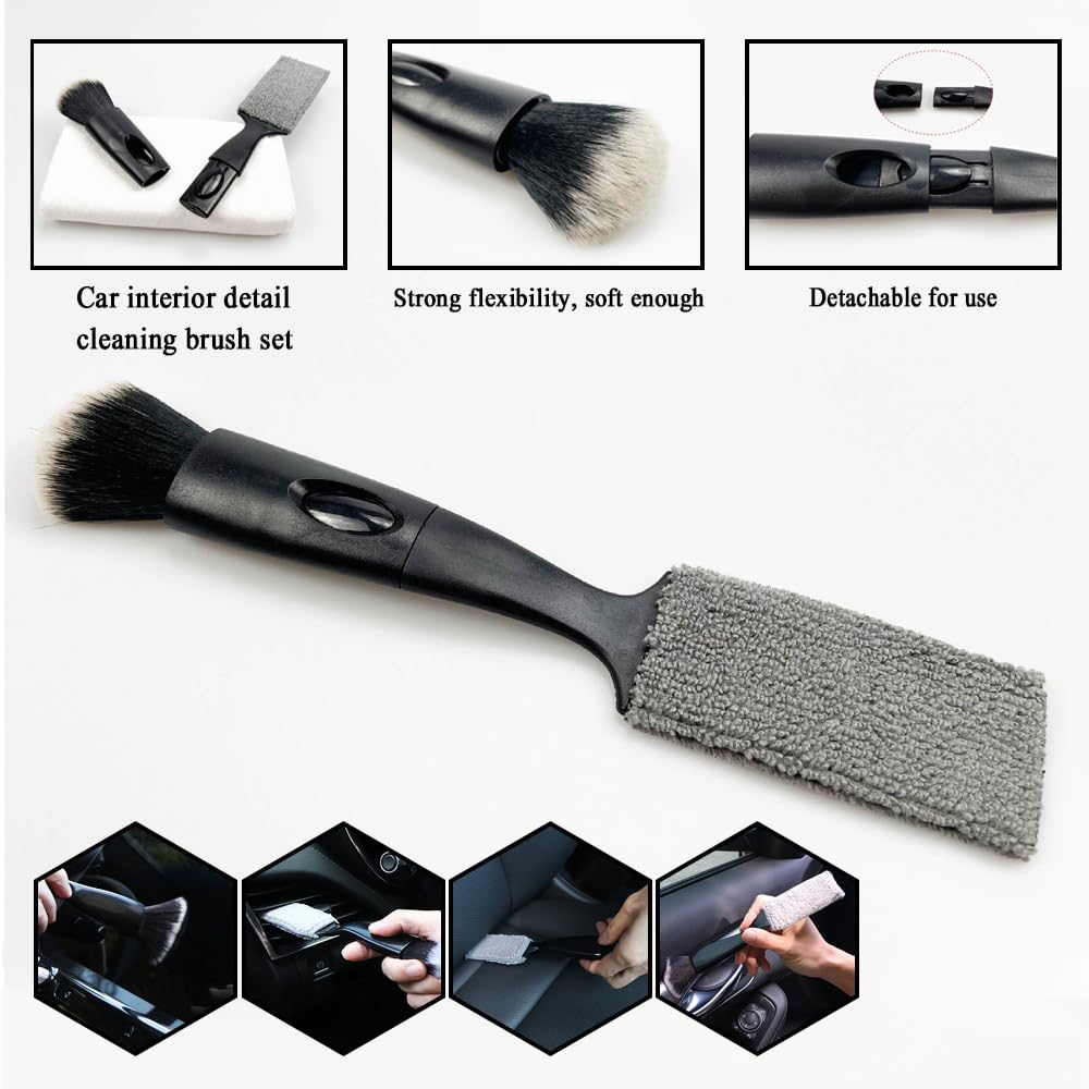 2 Pack Wall Mounted Spray Bottle Holder & Aerosol Can Organizer - Garage Storage Rack with Car Cleaning Brush Kit | Perfect for Car Detailing, Home Cleaning & Workshop Organization