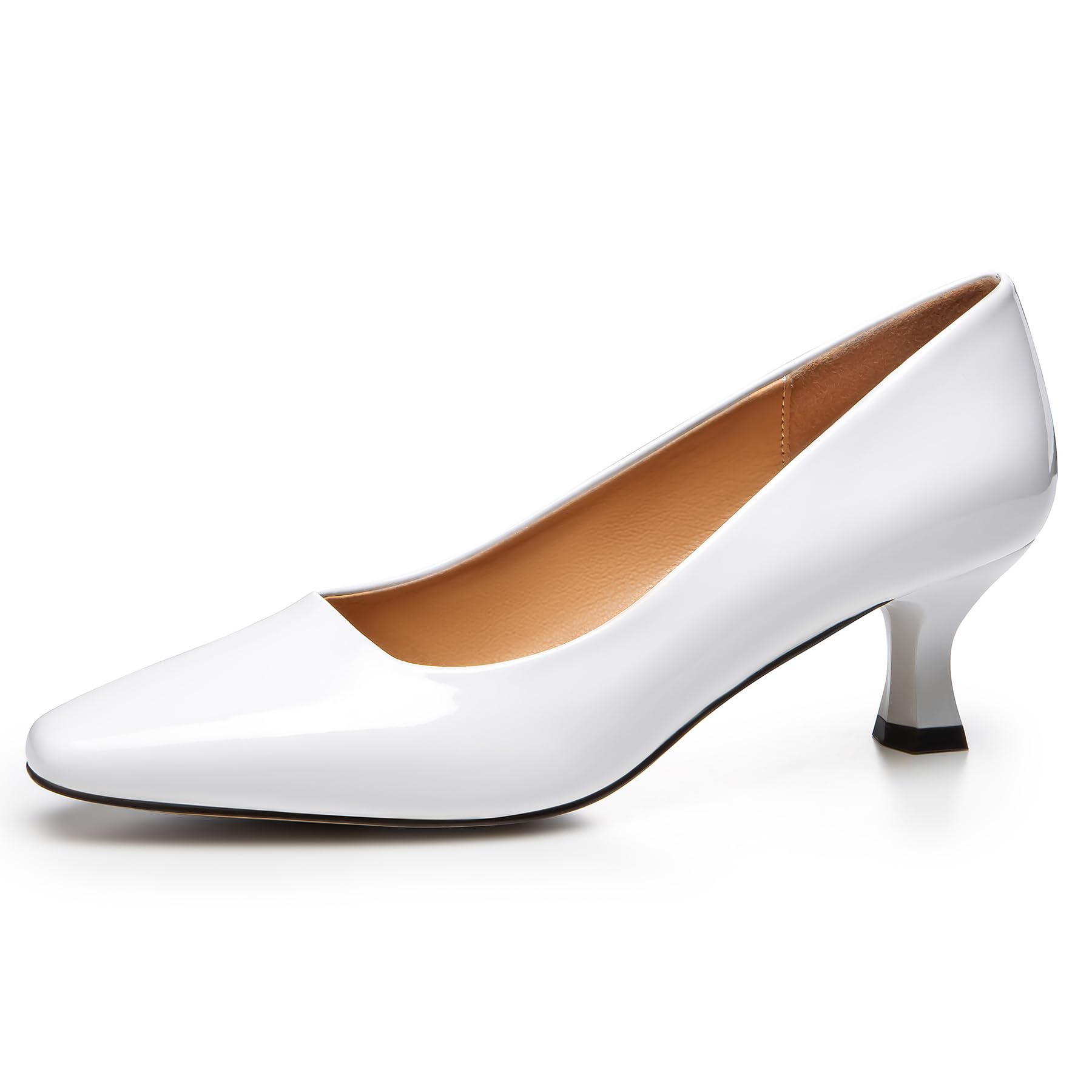 Trary Women's Classic Square Toe Kitten Heel Dress Pumps - Comfortable Low Heel Closed Toe Office Shoes for Women | Perfect for Work, Business Meetings & Formal Occasions