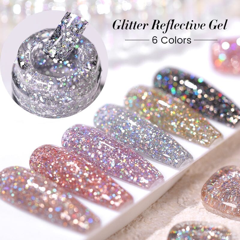 Glitter Reflective Gel Polish SZ06 Dream Star 10ml - Long Lasting Nail Polish for Manicure & Pedicure - Perfect for Parties, Weddings, and Special Occasions