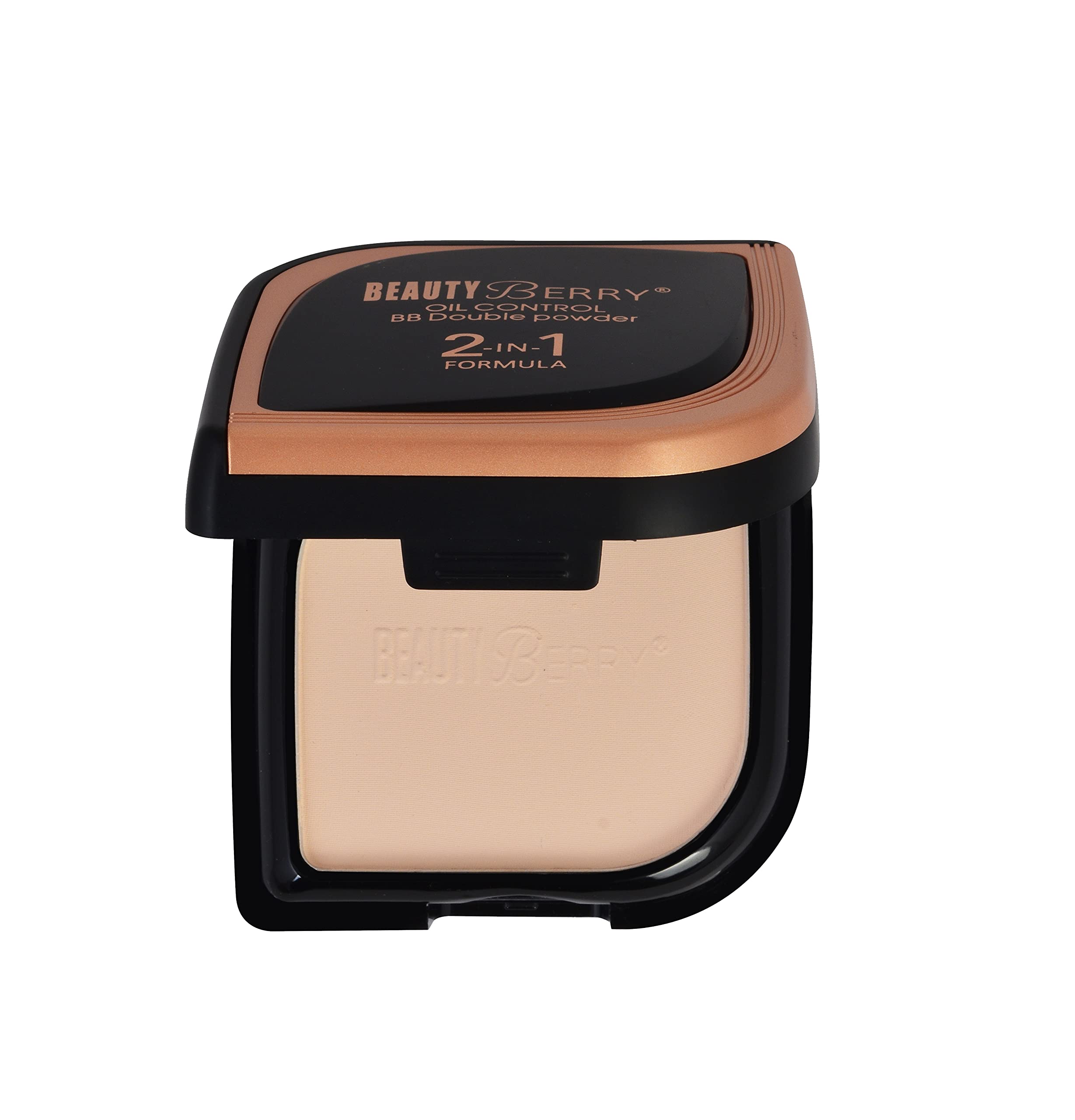Beauty Berry Oil Control BB Double Powder 2-in-1 Formula Compact Powder - Matte Finish, Long-Lasting Coverage (Beige) | For Oily Skin & Everyday Makeup | Perfect for Touch-Ups & On-The-Go Use