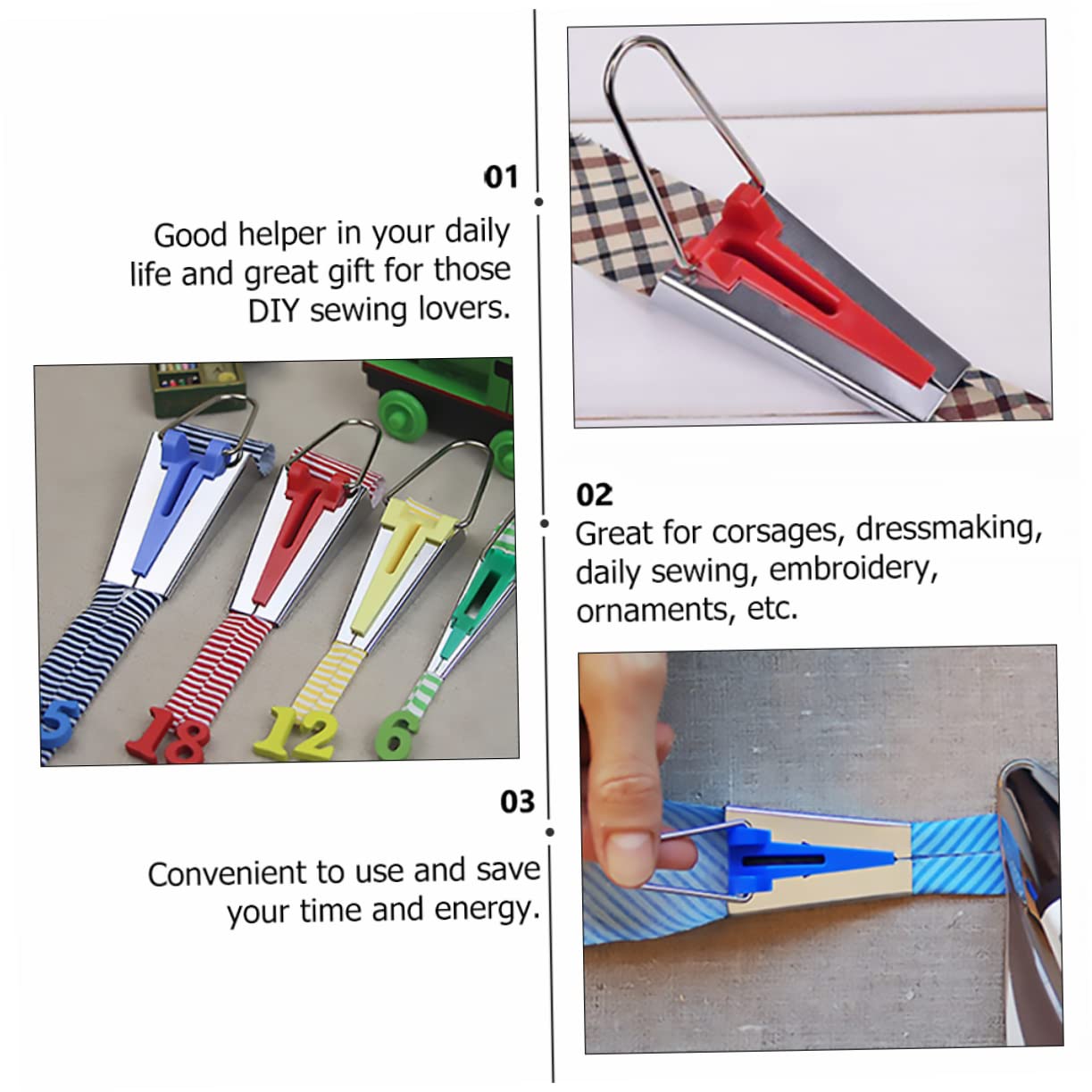 STOBOK Quilting Sewing Tool Kit - 1 Set of Bias Tape Makers & Binding Tools for Dressmaking & DIY Projects | Perfect for Quilting, Garment Making & Crafting