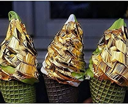 24K Pure Edible Gold Leaf - 50mmx50mm Gold Foil Sheets (5 Pack) for Cake Decorating, Sweets, Ayurvedic Medicine & Anti-Aging Facial Treatment | Premium Spa & Culinary Gold Leaf for Gourmet Desserts, Luxury Skincare & Holistic Wellness