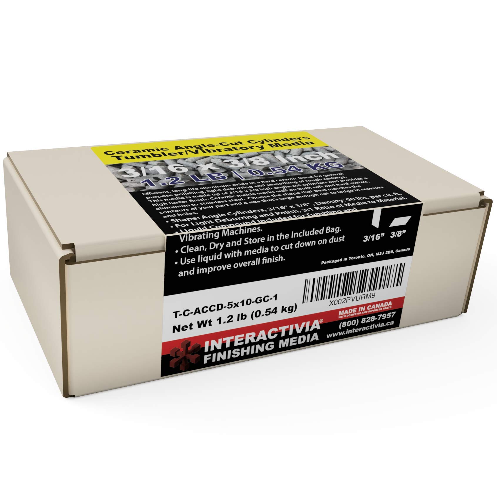 Premium Ceramic Tumbling Media 1.2 lb - 3/16