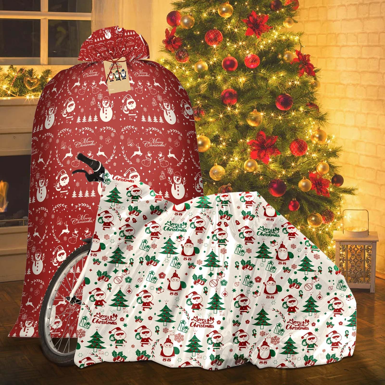 2 Pack Extra Large Christmas Bike Gift Bags 72