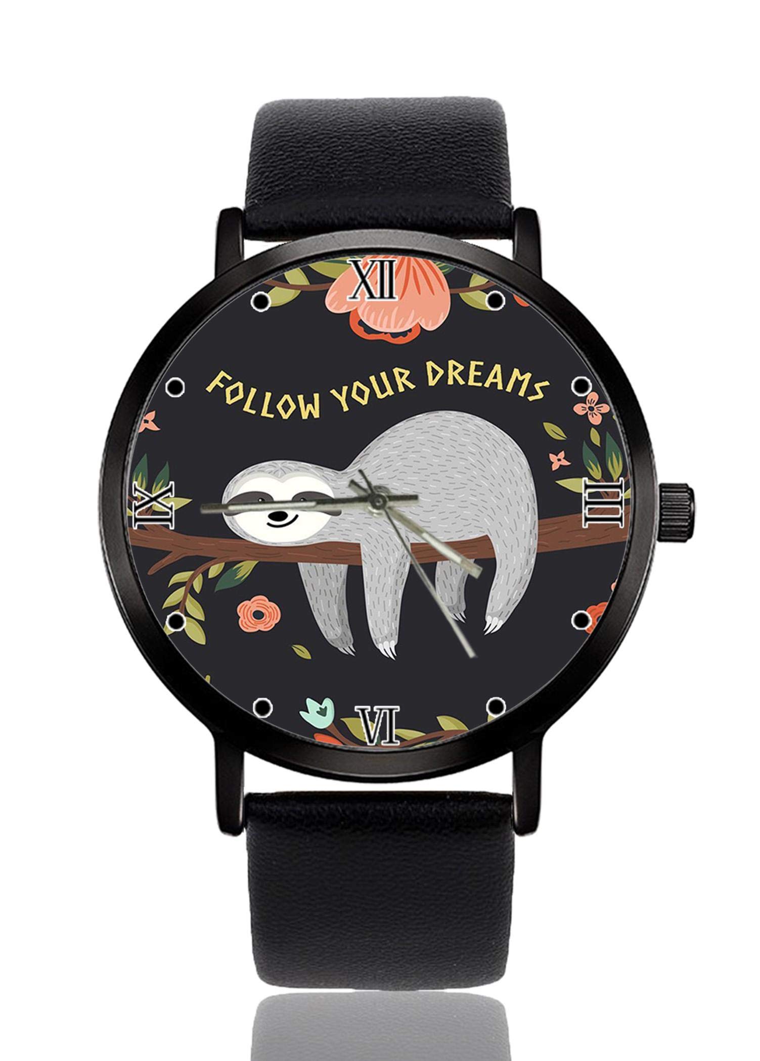 Personalized Custom Watches for Men & Women - Casual Black Leather Strap Wristwatch - Unisex Design for Everyday Wear, Gifts & Special Occasions