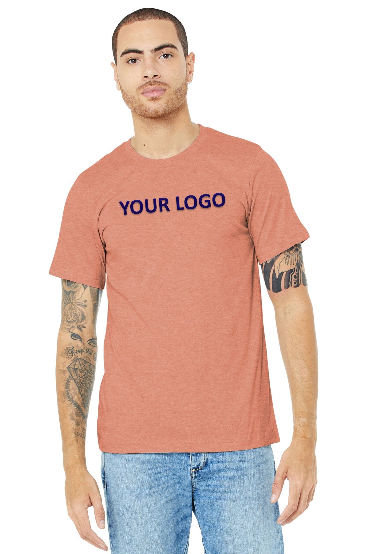 Bella Canvas Unisex Jersey T-Shirt - Heather Sunset Color, Soft Cotton Short Sleeve Tee for Men & Women - Perfect for Casual Wear, Gym & Everyday Outfits