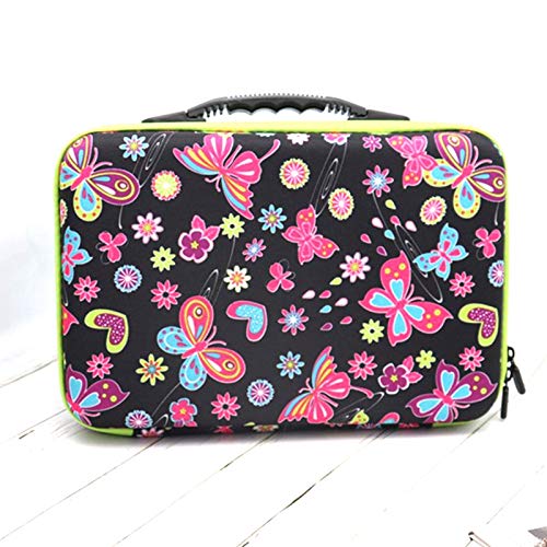 SOWUNO 60 Grids Essential Oil Carrying Case - Butterfly Design Essential Oil Organizer for 0.34oz Bottles - Perfect for Aromatherapy, Travel & Home Storage