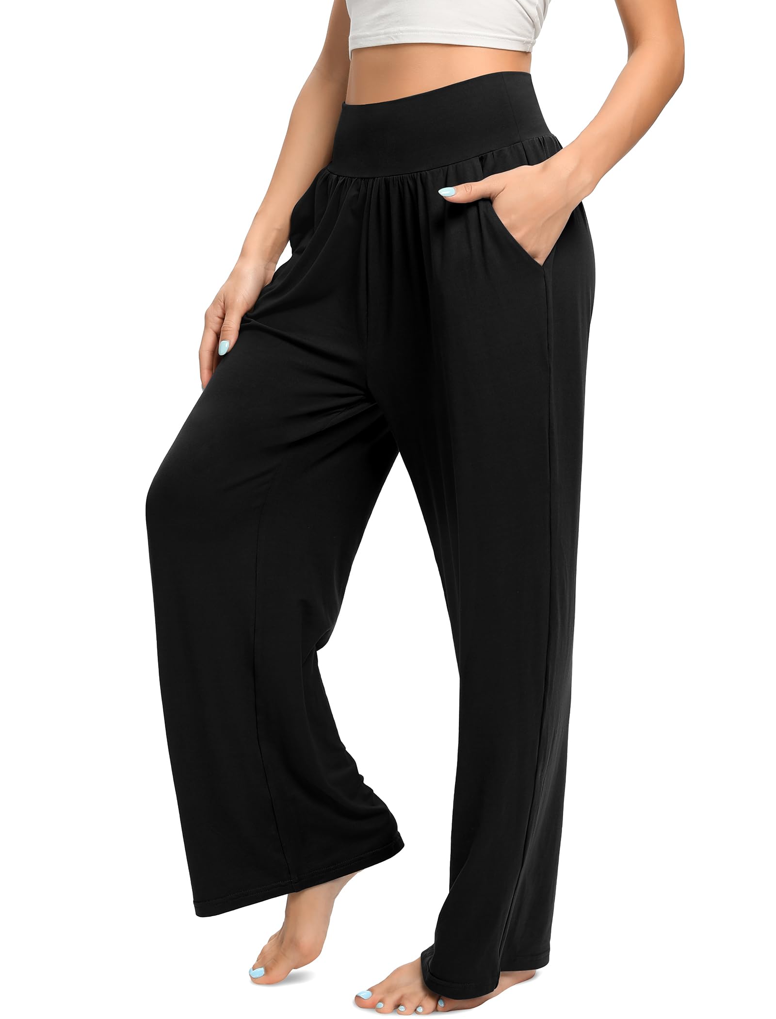 Annenmy Women's High Waisted Yoga Pants with Pockets - Lightweight Stretchy Sweatpants for Workout, Jogging & Lounge - Comfortable Loose Fit Casual Athletic Pants for Women | Perfect for Yoga, Gym, Running & Everyday Wear