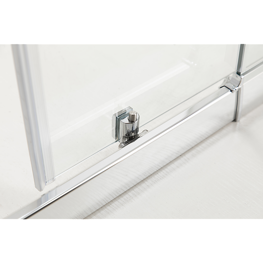 150mm Adjustable (1700x1010mm) Single Door Corner Sliding Glass Shower Screen in Chrome - Perfect for Modern Bathrooms & Space-Saving Shower Enclosures