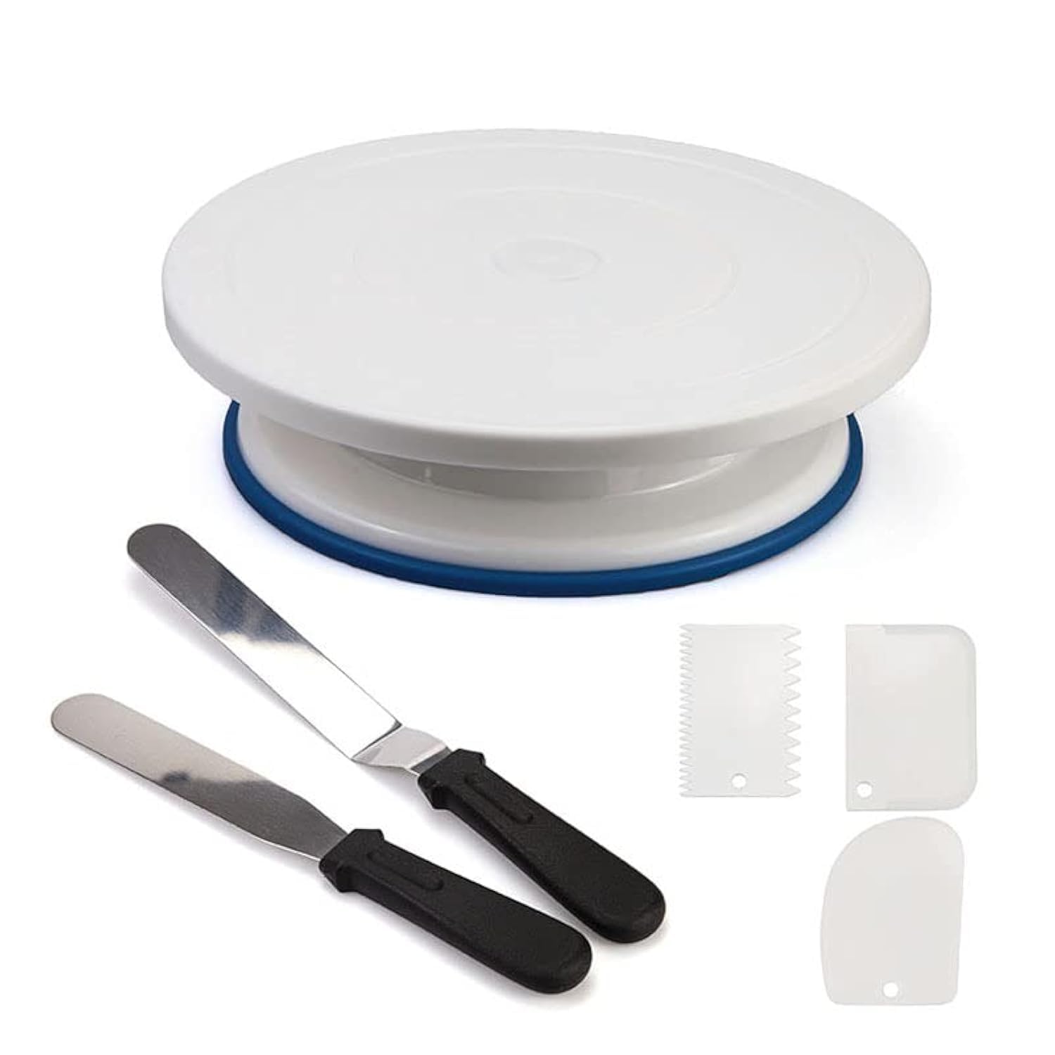 6-Piece Cake Stand Set - 11 Inch Rotating Cake Turntable for Decorating, Cake Spinner & Decorating Tools Kit - Perfect for Birthday Cakes, Wedding Cakes & Baking Supplies Gift Set
