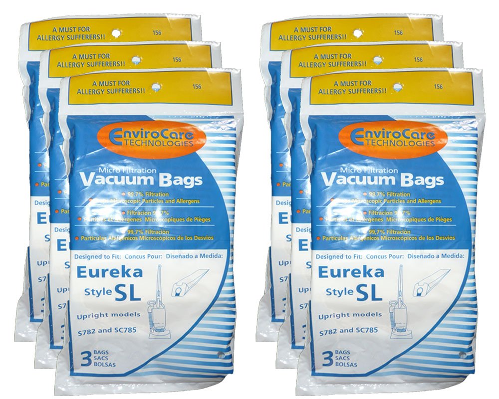 EnviroCare Replacement Type SL Vacuum Bags - Compatible with Eureka Upright Vacuum Cleaners (Models S782, SC785) - High-Performance Dust Collection for Home Cleaning