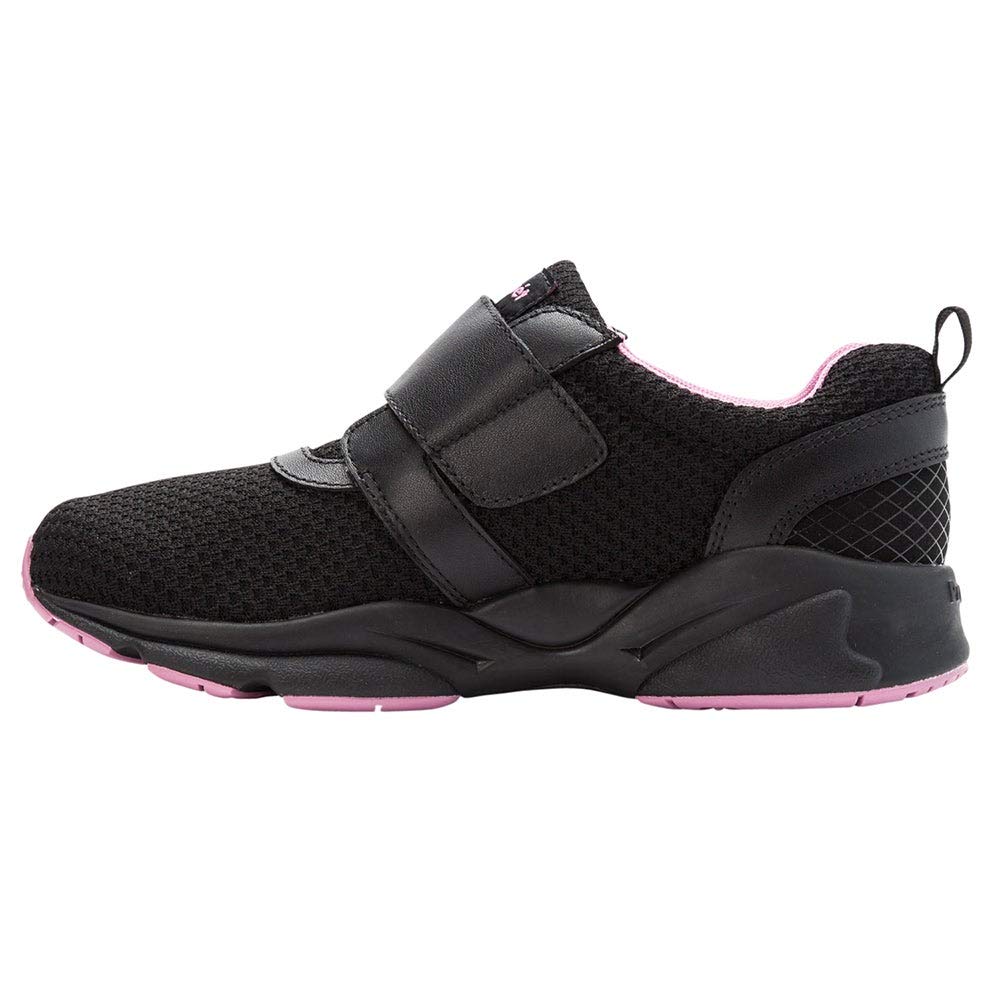 Propet Women's Stability X Strap Walking Sneakers - Comfortable Athletic Shoes for Walking, Running & Daily Wear - Black (Ideal for Workouts, Travel & Casual Outfits)
