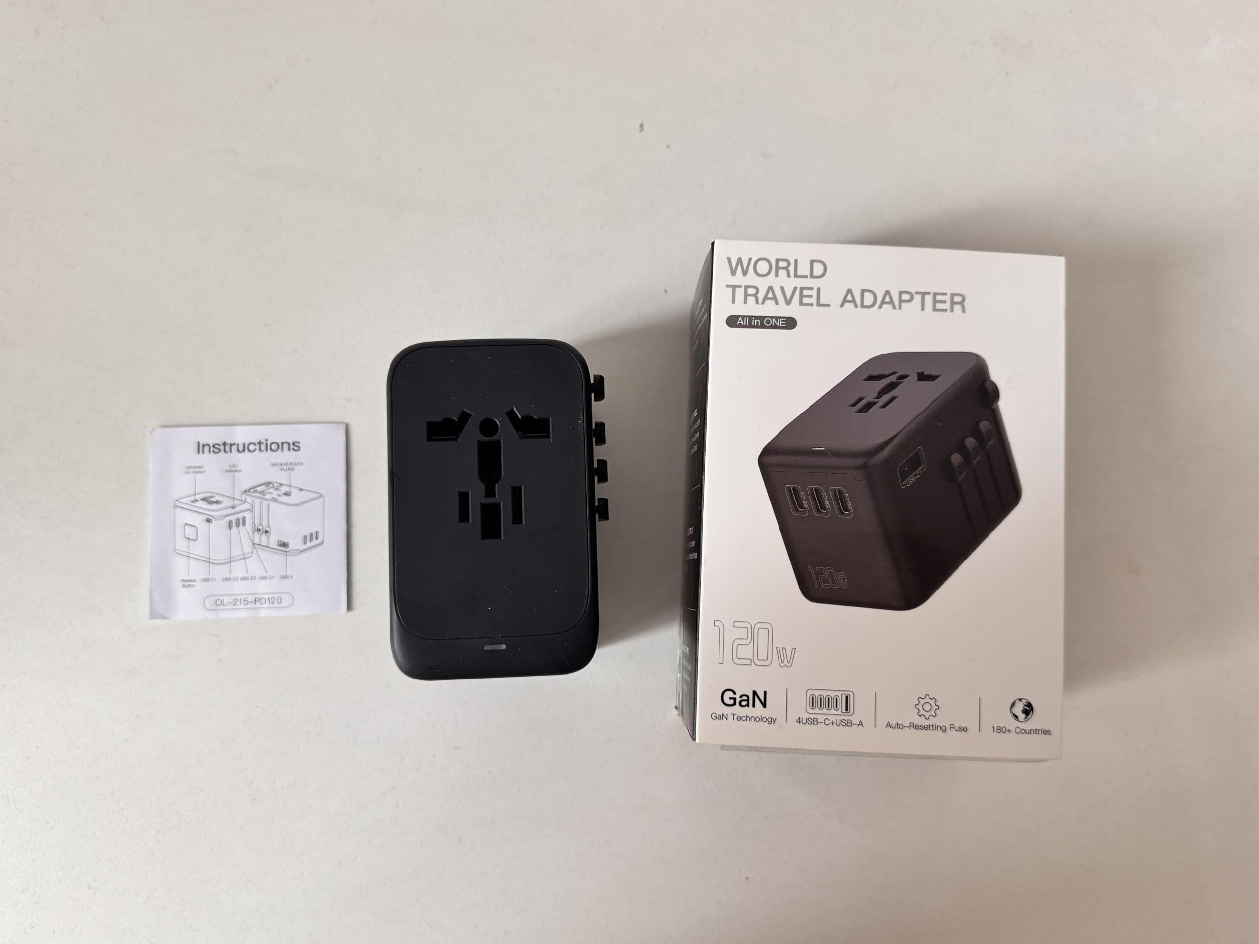 120W GaN Fast Travel Adapter with 4 USB-C & 1 USB-A Ports - Universal Worldwide Power Charger (UK/EU/AU/US Plugs) - Compact All-in-One International Converter for Phones, Tablets & Laptops - Perfect for Business Travel, Vacation & Study Abroad