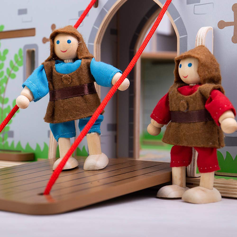 Bigjigs Toys King George's Wooden Castle - Premium Wooden Toy Castle for Kids Ages 3-5 | Knights & Pretend Play Set | Educational Dollhouse for Imaginative Play | Perfect Gift for Birthday & Christmas