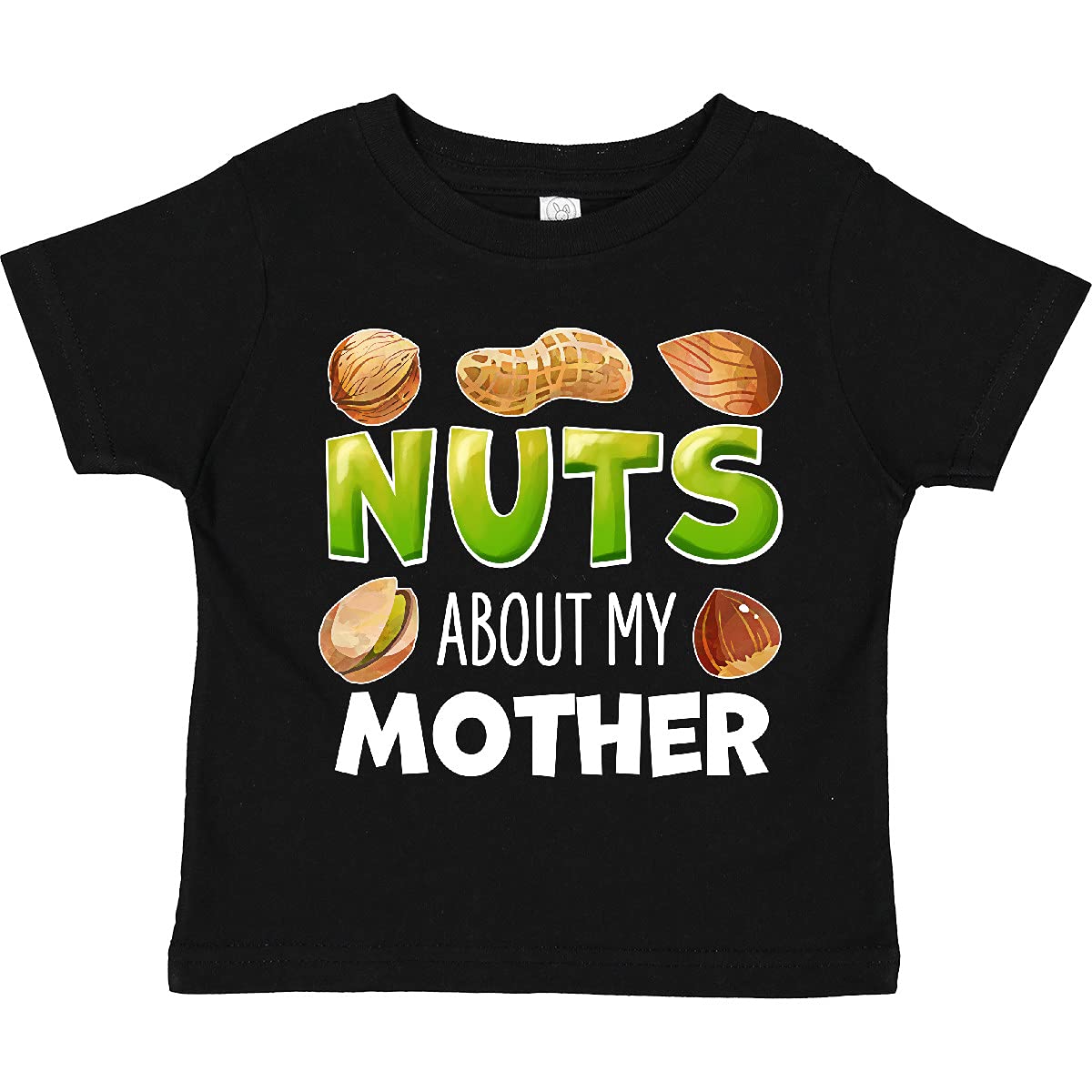 Inktastic 'Nuts About My Mother' Peanut, Almond, Pistachio Toddler T-Shirt | Cute Kids Graphic Tee for Mother's Day & Family Outings | Soft Cotton Toddler Shirt for Boys & Girls